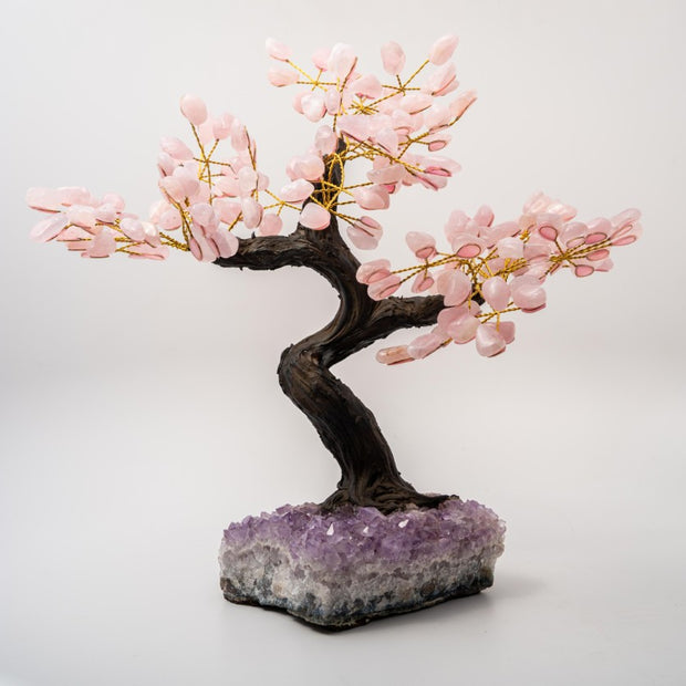 Large Bonsai Gem Tree on Amethyst Cluster Base