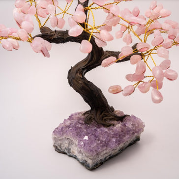 Large Bonsai Gem Tree on Amethyst Cluster Base