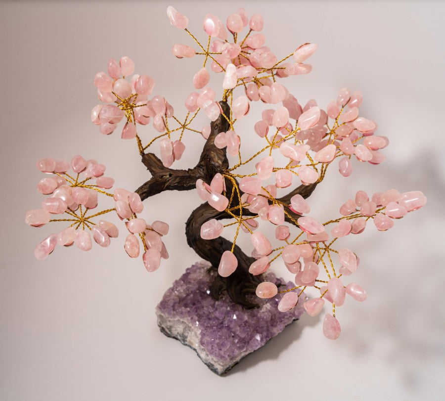 Large Bonsai Gem Tree on Amethyst Cluster Base