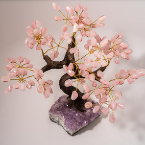 Large Bonsai Gem Tree on Amethyst Cluster Base