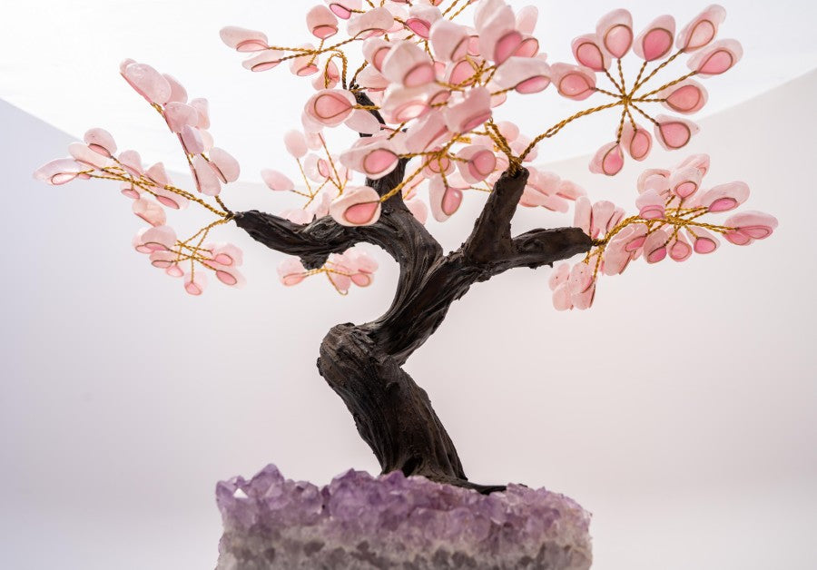 Large Bonsai Gem Tree on Amethyst Cluster Base