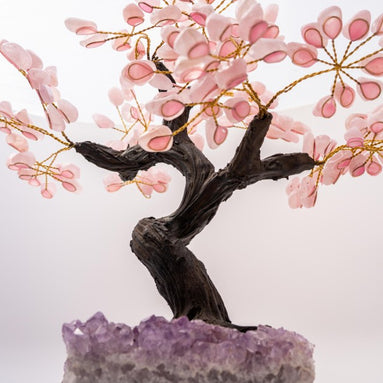 Large Bonsai Gem Tree on Amethyst Cluster Base